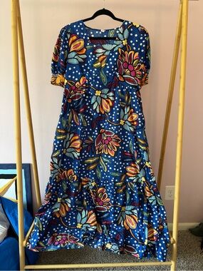 tabitha brown maxi dress Tabitha Brown for Target blue floral maxi dress Size 8, 100% cotton, New